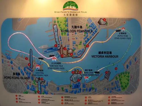 Star Ferry Harbour Tour Route